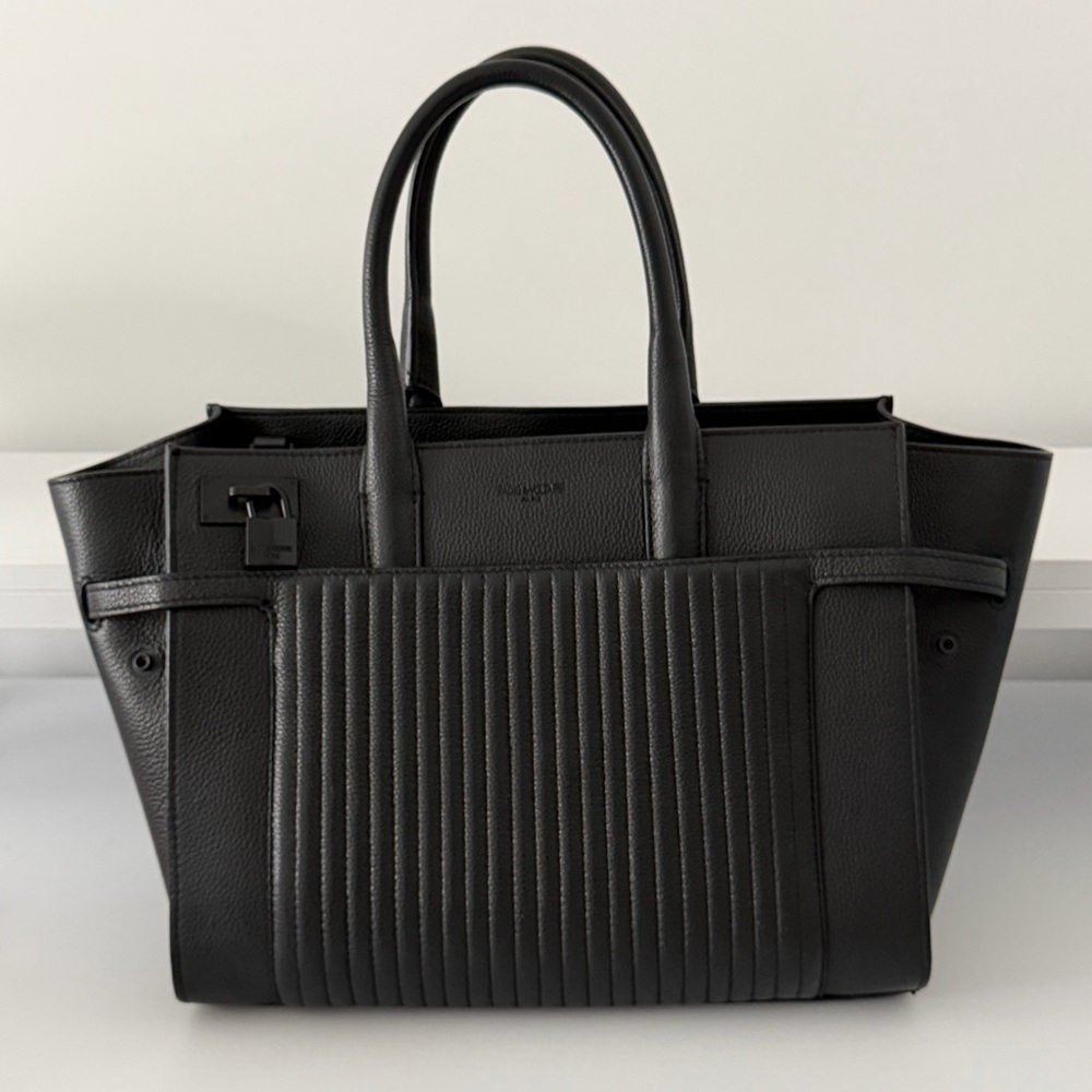 Zadig & Voltaire Candide Leather Tote Bag Black Top Handle Shoulder Bag